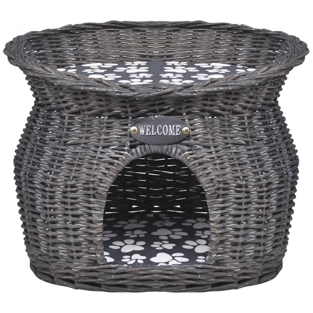 vidaXL Willow Cat Tree Pet House/Bed/Scratching Post with Cushion