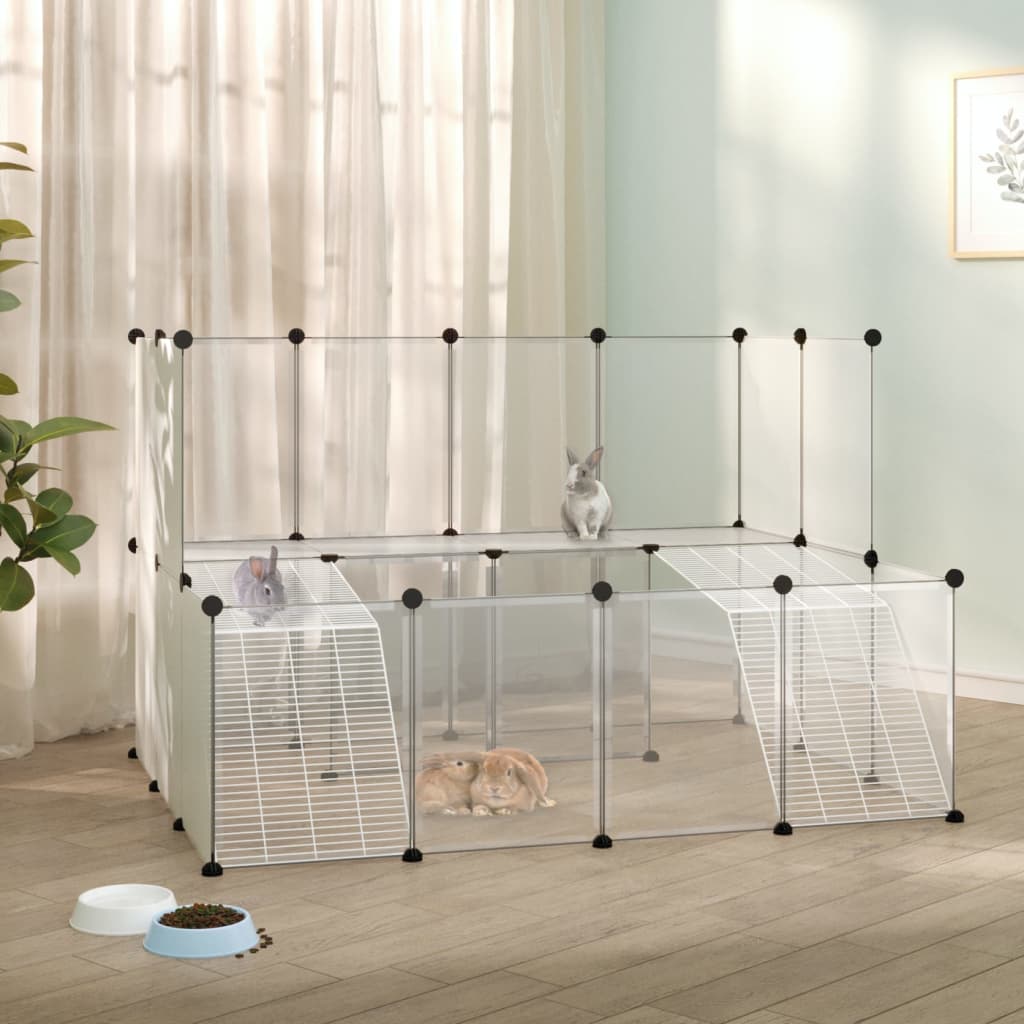 vidaXL Small Animal Cage DIY Small Animal House Rabbit Hutch PP and Steel
