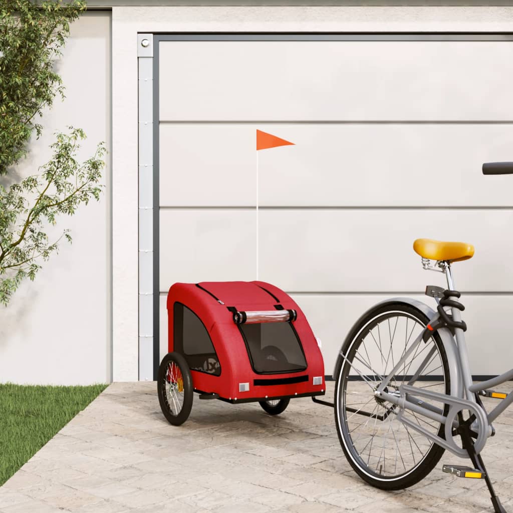 vidaXL Pet Bike Trailer Dog Bicycle Cargo Stroller Oxford Fabric and Iron-10