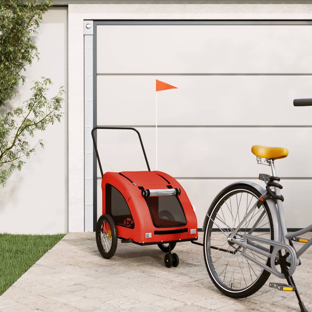 vidaXL Pet Bike Trailer Dog Bicycle Cargo Stroller Oxford Fabric and Iron-8