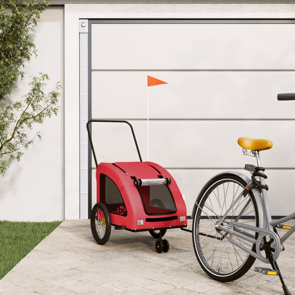vidaXL Pet Bike Trailer Dog Bicycle Cargo Stroller Oxford Fabric and Iron-11