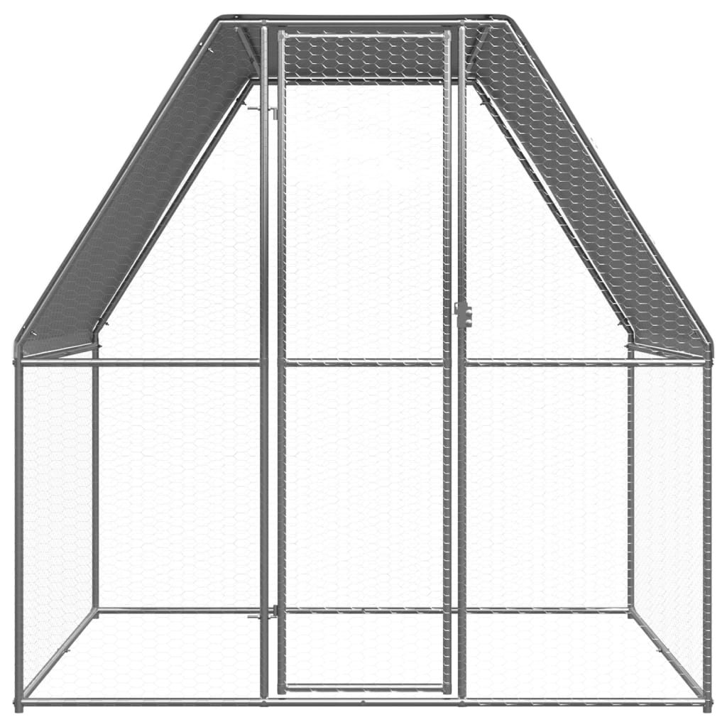 vidaXL Chicken Cage Silver and Gray 6.6�x6.6�x6.6� Galvanized Steel