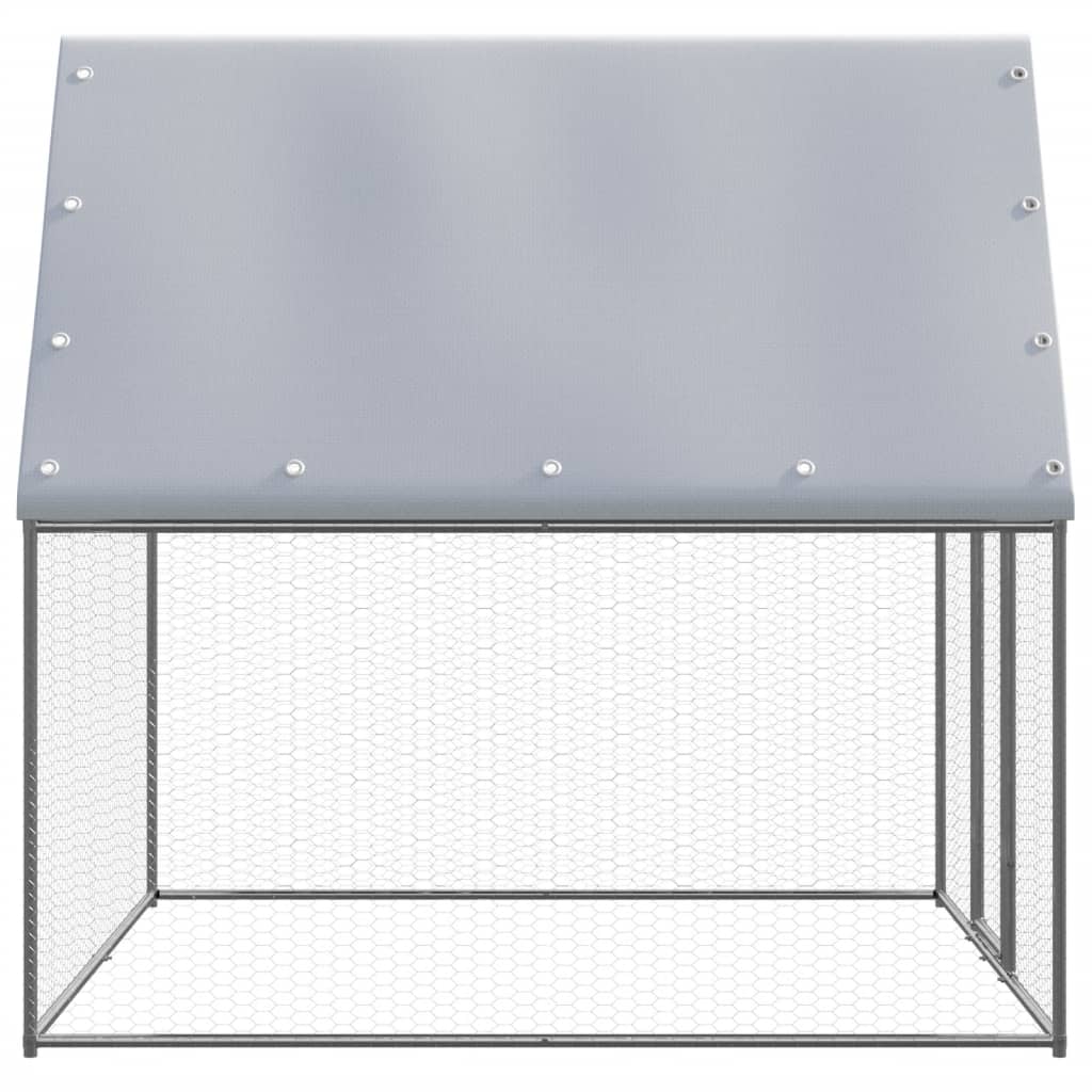 vidaXL Chicken Cage Silver and Gray 6.6�x6.6�x6.6� Galvanized Steel