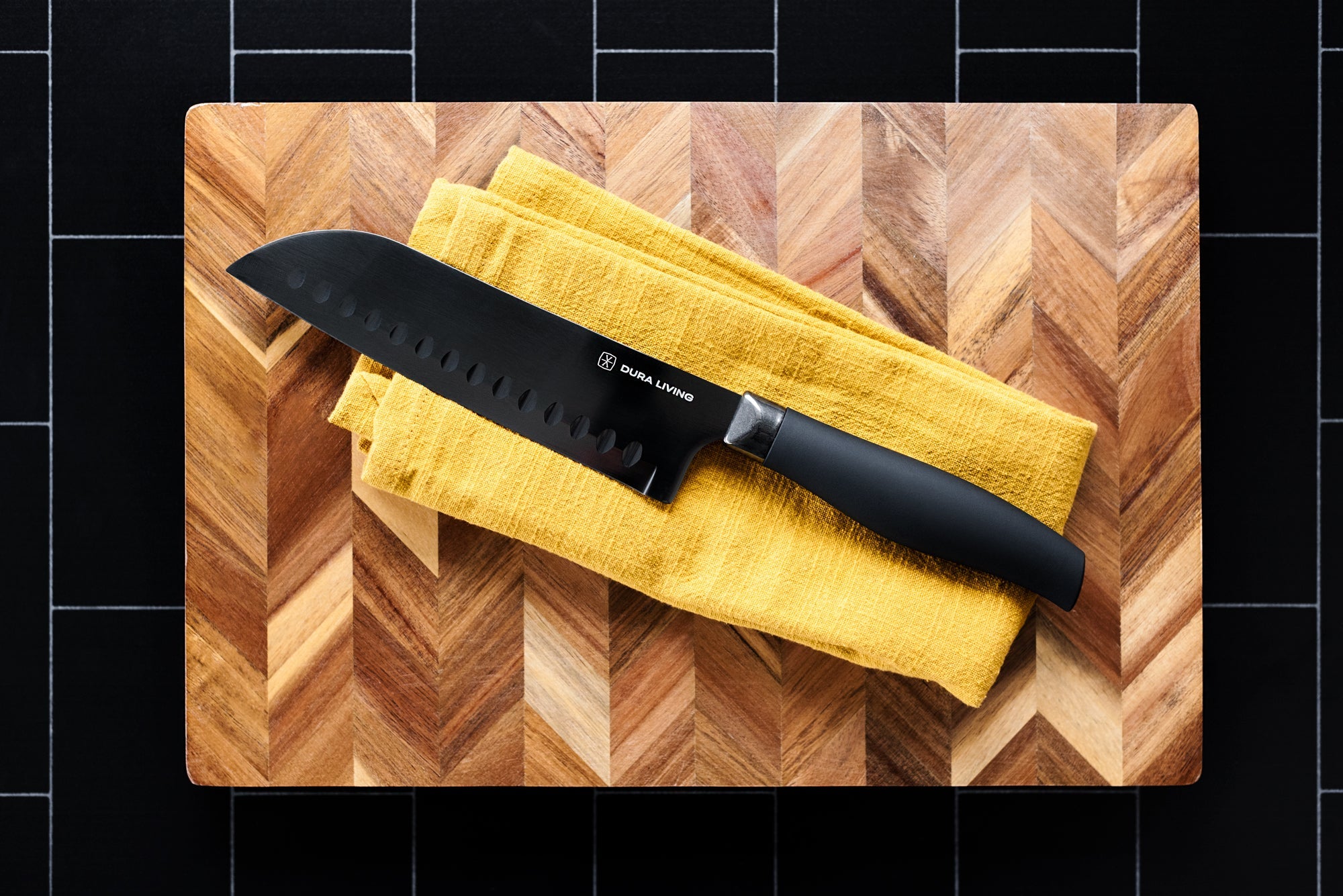 Titan 7 inch Santoku Knife - Black