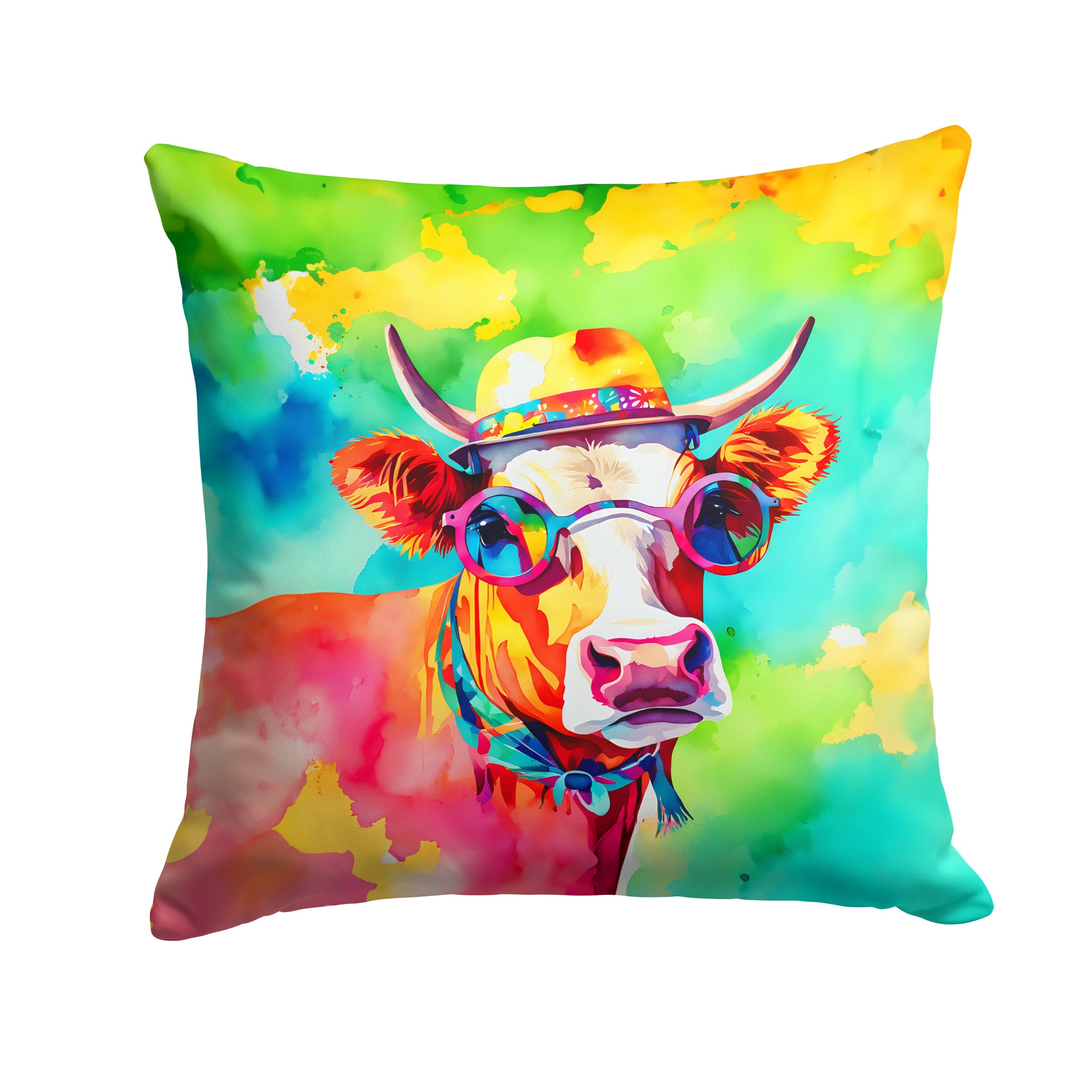Hippie Animal Malvi Cow Throw Pillow