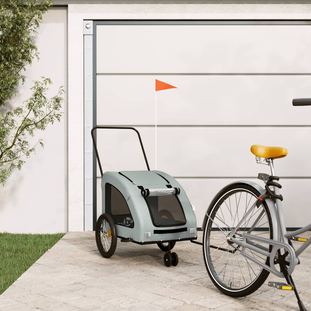 vidaXL Pet Bike Trailer Dog Bicycle Cargo Stroller Oxford Fabric and Iron-9