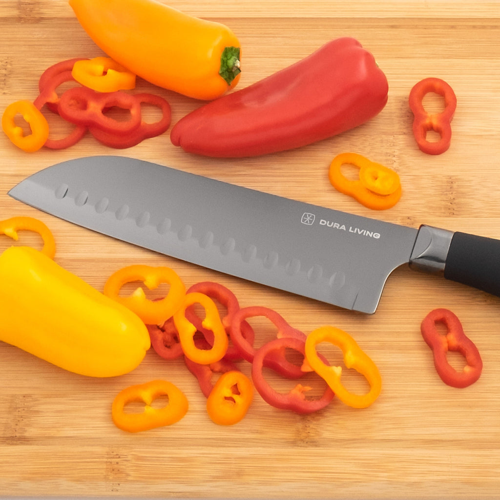 Titan 7 inch Santoku Knife - Black